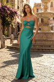 Sweetheart Aqua Blue Sheath Long Prom Dresses
