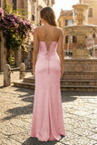 Sweetheart Aqua Blue Sheath Long Prom Dresses