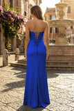 Sweetheart Aqua Blue Sheath Long Prom Dresses