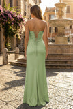 Sweetheart Aqua Blue Sheath Long Prom Dresses