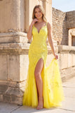 Mermaid Spaghetti Straps Lavender Lace Long Prom Dresses with Appliques