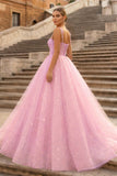 Lavender Tulle Straps Floor Length Evening Dress. Lavender A-Line Prom Dress