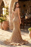 Red Mermaid Sweetheart Neck Sequins Long Prom Dresses