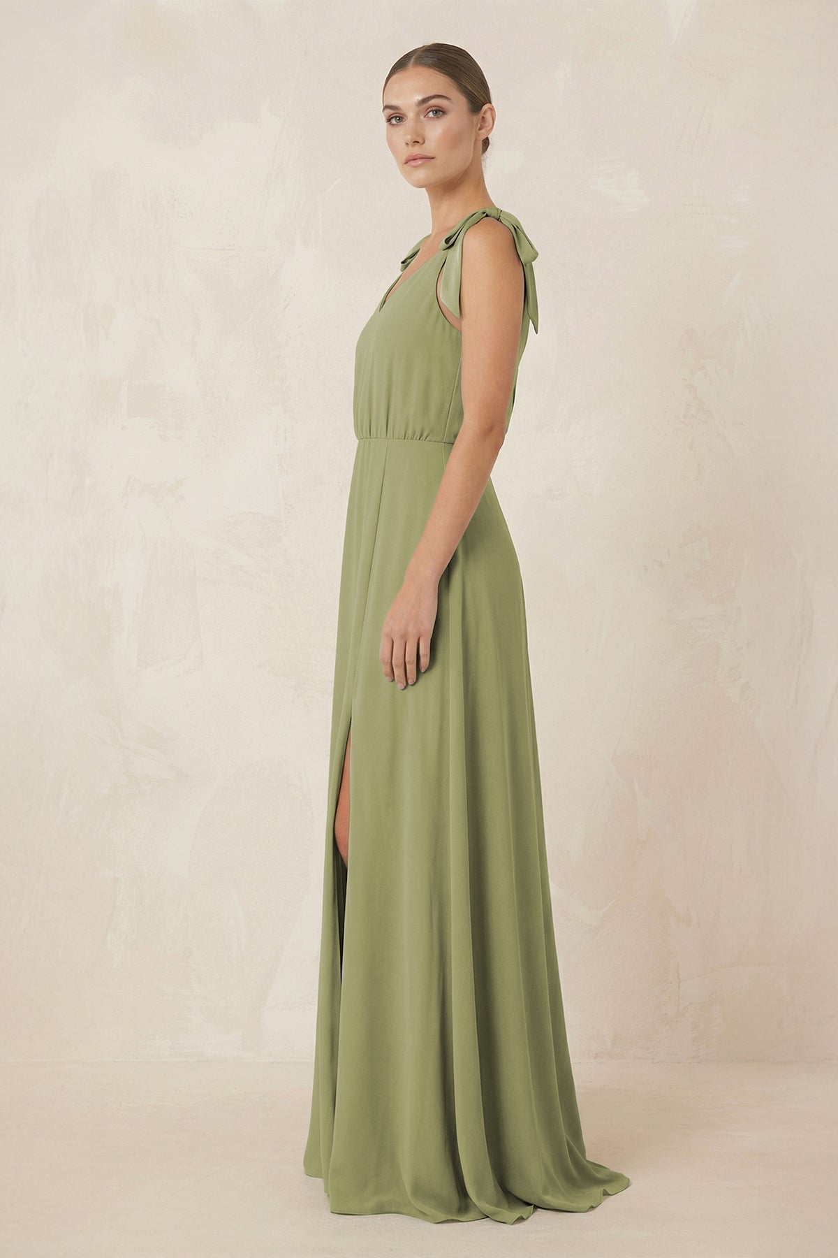 moss bridesmaid dress AW.Bridal A-line Square Neckline Floor Length Long Sleeves Puff Sleeves Satin Split Floral Dresses Floral Mottled Green Size 6 Whether for a bridal party or as a guest V-Neck A-Line Chiffon Bridesmaid Dress