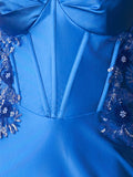 Sheath Satin Homecoming Dress with Appliques