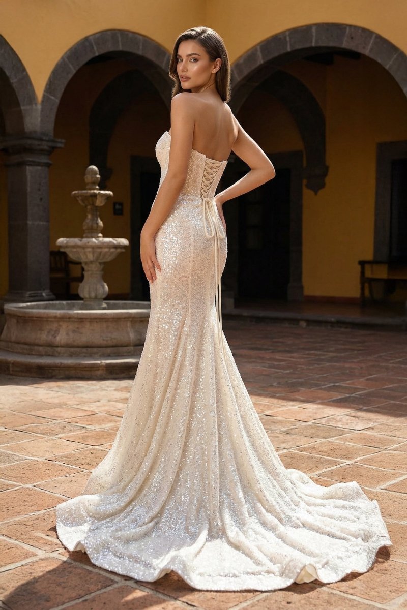 Mermaid Sweetheart Neck Sequins Prom Dress