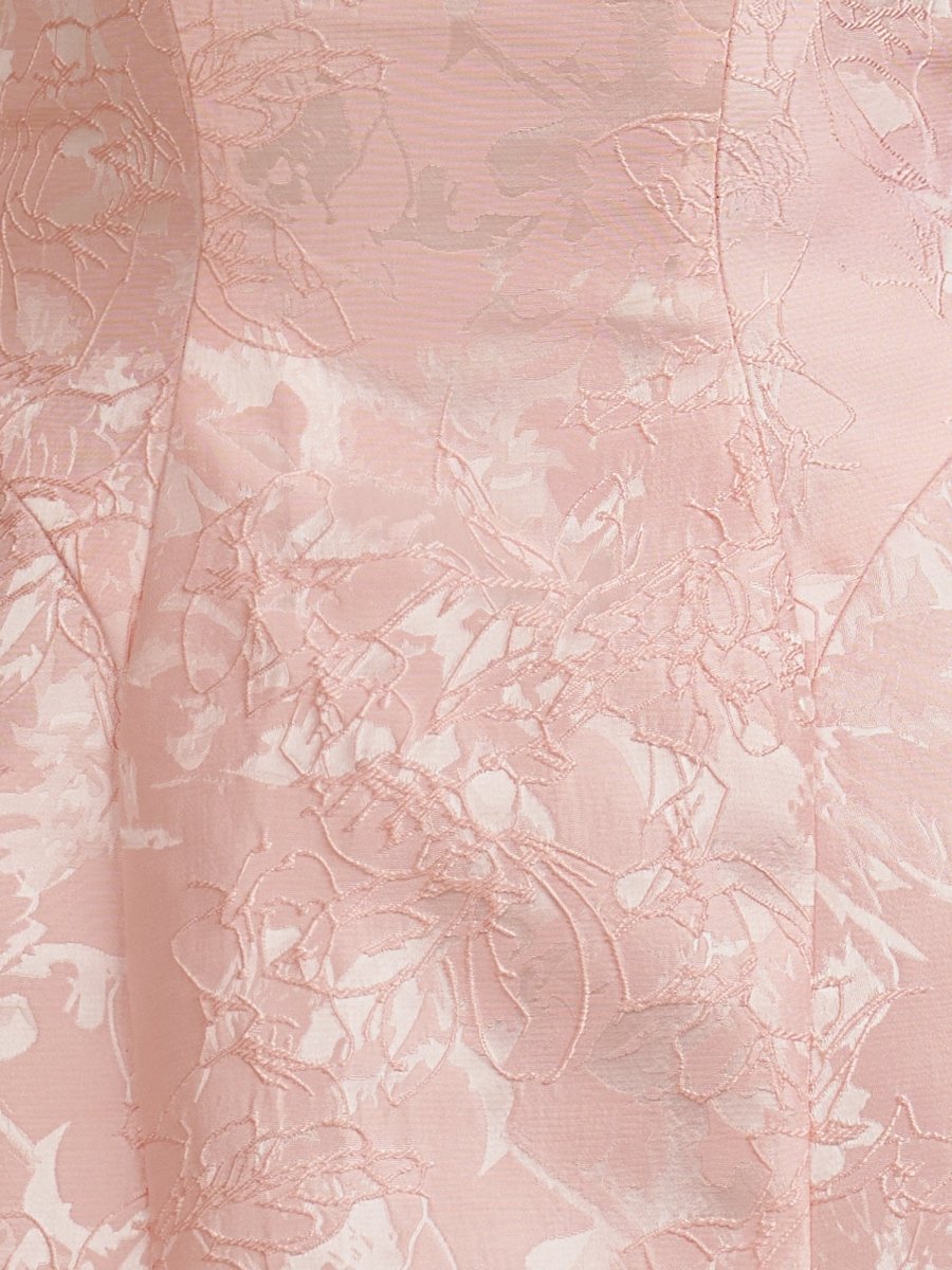 Pink - Strapless Jacquard A Line Homecoming Dress With Bowknot