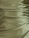 Olive - Sheath Spaghetti Straps Pleated Satin Short Homecoming Dress