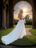 A-Linie/Princess-Linie Organza Rüschen Herzausschnitt Ärmellos Sweep/Pinsel zug Brautkleider