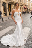 Sweetheart Satin Mermaid Long Prom Dress
