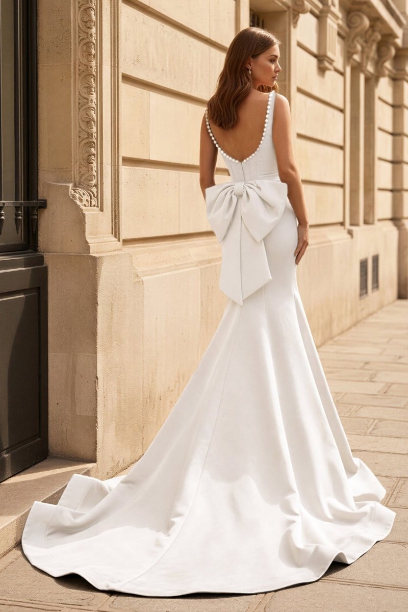 Black Square Neck Mermaid Satin Long Prom Dresses With Pearls