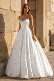 Yellow Strapless A Line Satin Long Prom Dresses With Beading