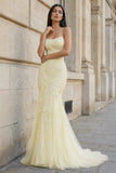 Mermaid Spaghetti Straps Lace Prom Dress