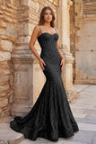 Mermaid Spaghetti Straps Sky Blue Sequins Prom Dresses