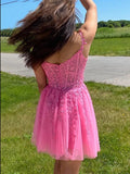 Pink Homecoming Dress, Short Prom Dress ,Winter Formal Dress, Pageant Dance Dresses, Back To School Party Gown, KB0993
