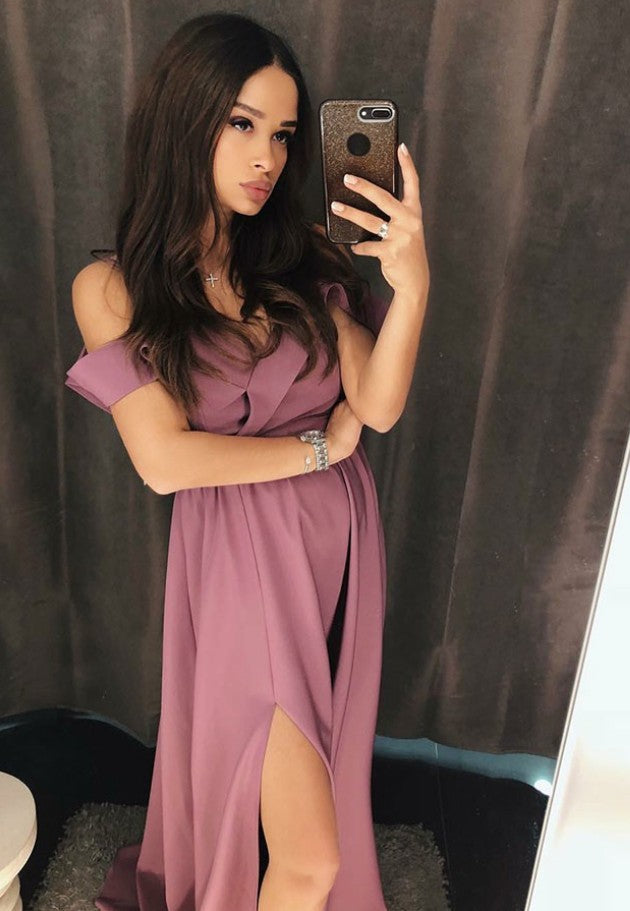 Sexy Prom Dress Slit Skirt, Evening Dress ,Winter Formal Dress, Pageant Dance Dresses, Graduation School Party Gown, PC0103 - Promcoming