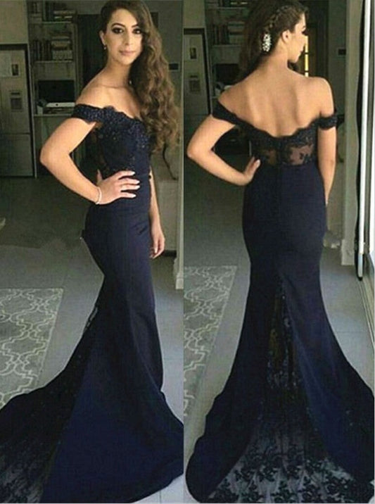 Navy Prom Dress, Mermaid Bridesmaid Dresses ,Evening Dress ,Winter Formal Dress, Pageant Dance Dresses, Graduation School Party Gown, PC0111 - Promcoming