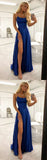 Royal Blue Sexy Prom Dress with Slit, Evening Dress ,Winter Formal Dress, Pageant Dance Dresses, Graduation School Party Gown, PC0163 - Promcoming