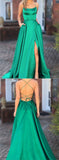 Sexy Green Prom Dress Slit Skirt, Evening Dress, Pageant Dance Dresses, Graduation School Party Gown, PC0027 - Promcoming
