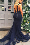 Mermaid Navy Prom Dresses, Evening Dress ,Winter Formal Dress, Pageant Dance Dresses, Graduation School Party Gown, PC0286 - Promcoming