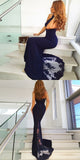 Mermaid Navy Prom Dress, Bridesmaid Dresses, Evening Dress, Winter Formal Dress, Pageant Dance Dresses, Graduation School Party Gown, PC0051 - Promcoming