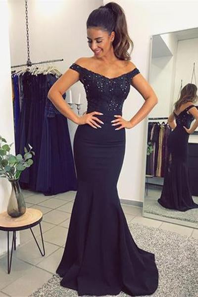 Mermaid Navy Prom Dress, Bridesmaid Dresses, Evening Dress ,Winter Formal Dress, Pageant Dance Dresses, Graduation School Party Gown, PC0180 - Promcoming