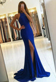 Royal Blue Prom Dress Slit Skirt, Evening Dress, Pageant Dance Dresses, Graduation School Party Gown, PC0011 - Promcoming