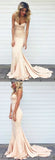 Champagne Mermaid Prom Dress, Evening Dress ,Winter Formal Dress, Pageant Dance Dresses, Graduation School Party Gown, PC0147 - Promcoming