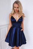 Navy Homecoming Dresses, Short Prom Dress ,Winter Formal Dress, Pageant Dance Dresses, Back To School Party Gown, KB0639
