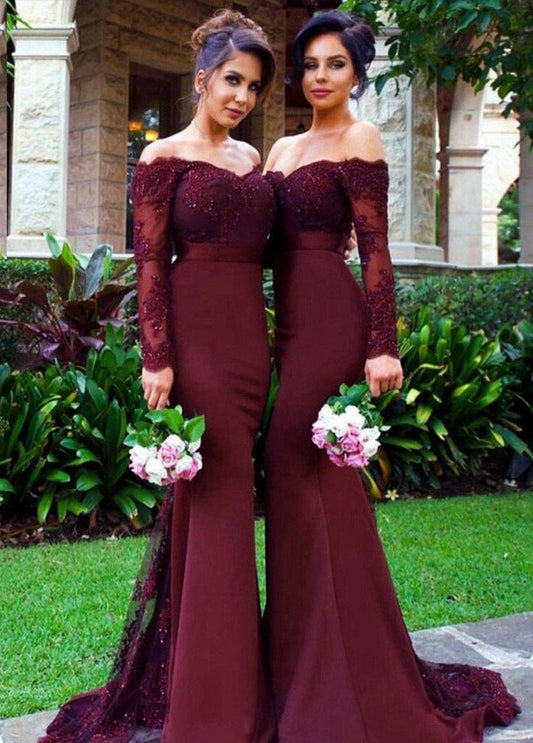 Mermaid Burgundy Prom Dress, Bridesmaid Dresses, Evening Dress ,Winter Formal Dress, Pageant Dance Dresses, Graduation School Party Gown, PC0159 - Promcoming