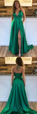 Sexy Green Prom Dress with Slit, Formal Dress, Evening Dress, Pageant Dance Dresses, School Party Gown, PC0748