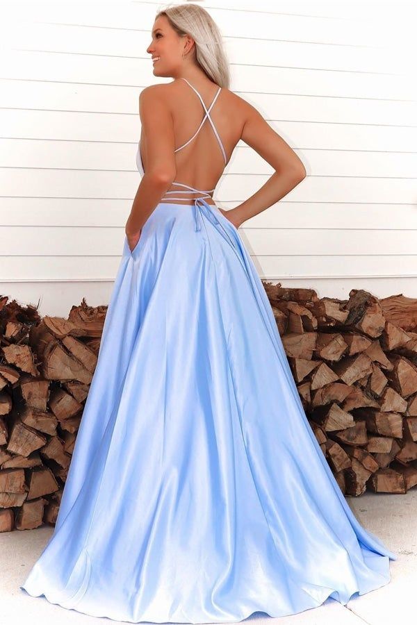 Prom Dress High Slit, Evening Dress, Dance Dress, Graduation School Party Gown, KB0457