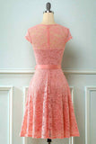 A-line Cap Sleeves Lace Sash Mini Bridesmaid Dress Party Prom Wedding Guest Dresses