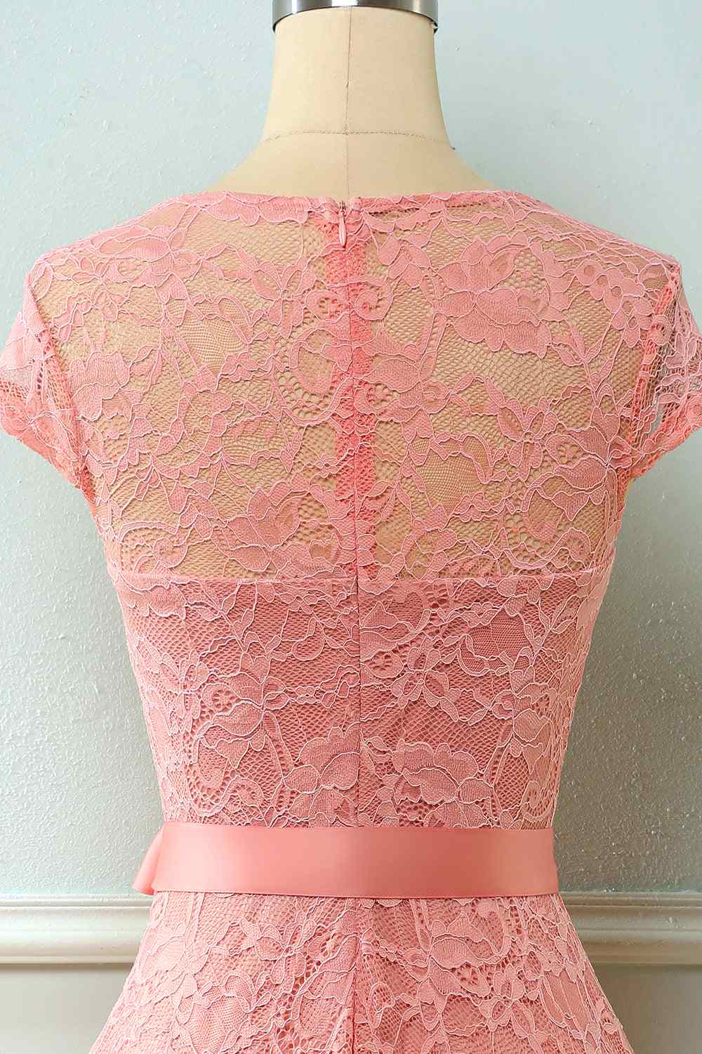 A-line Cap Sleeves Lace Sash Mini Bridesmaid Dress Party Prom Wedding Guest Dresses