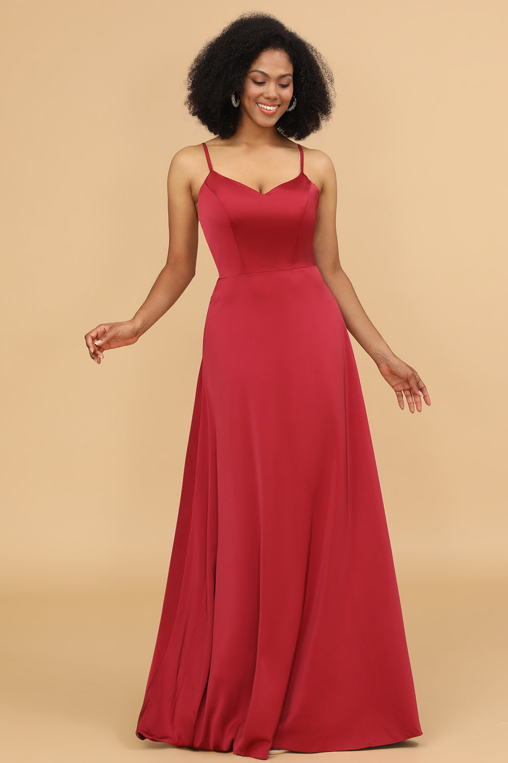 Satin Lace-up Back Bridesmaid Dress Formal Evening Prom Gowns Dresses