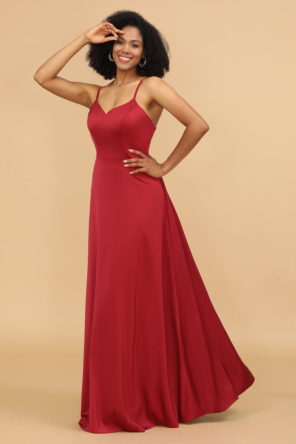 Satin Lace-up Back Bridesmaid Dress Formal Evening Prom Gowns Dresses