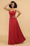 Satin Lace-up Back Bridesmaid Dress Formal Evening Prom Gowns Dresses