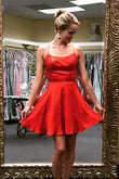Rote Homecoming-Kleider, Hoco-Kleid, Kurzes Abschlussballkleid, Cocktailkleid, Tanzkleider, Back to School Partykleid, KB0889 