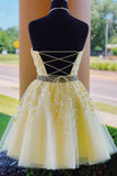 Spitzenkleid mit Neckholder-Ausschnitt, Kurzes Abschlussballkleid, Winterkleid, Festzugstanzkleider, Back to School Partykleid, KB0675 