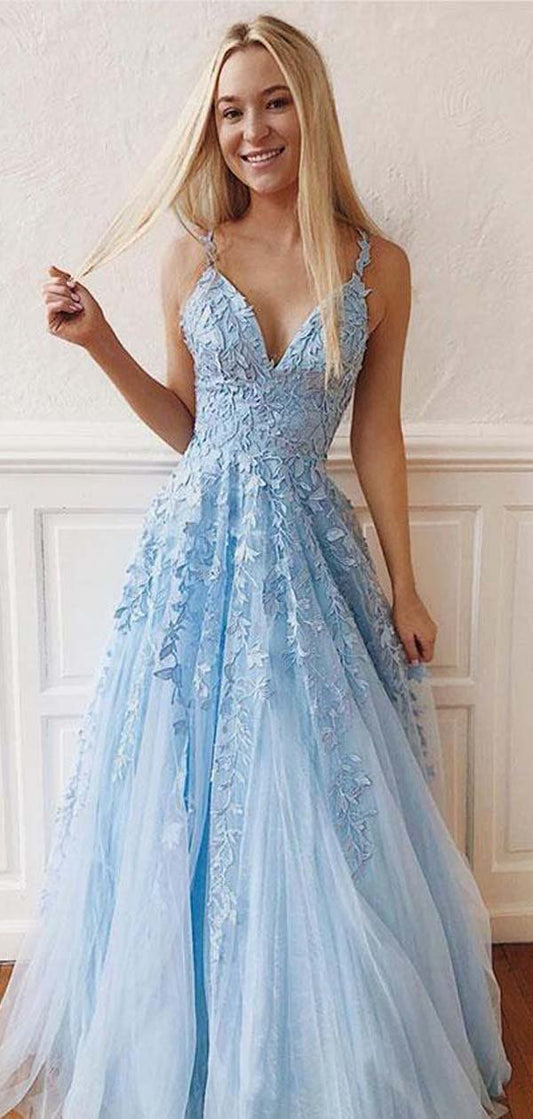Light Blue Prom Dress 2020, Evening Dress, Winter Formal Dress, Pageant Dance Dresses, Graduation School Party Gown, PC0044 - Promcoming