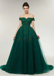 Grünes Ballkleid mit Schulterträgern, Formales Kleid, Abendkleid, Festzugstanzkleid, Schulpartykleid, KB0718 