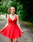 Short Red Homecoming Dress, Short Prom Dress ,Winter Formal Dress, Pageant Dance Dresses, Back To School Party Gown, KB0970