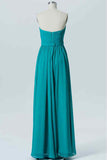 Jade A-line Strapless Pleated Chiffon Ruffle Long Bridesmaid Dress Prom Evening Gowns