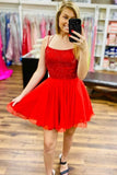 Red Homecoming Dress, Short Prom Dresses, Formal Dress, Evening Dress, Pageant Dance Dresses, School Party Gown, KB0708