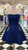Navy Homecoming Dress, Short Prom Dress ,Winter Formal Dress, Pageant Dance Dresses, Back To School Party Gown, KB0661