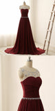 Burgundy Prom Dress, Evening Dress ,Winter Formal Dress, Pageant Dance Dresses, Graduation School Party Gown, PC0149 - Promcoming