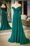 Grünes Ballkleid mit Schulterträgern, Formales Kleid, Abendkleid, Festzugstanzkleider, Schulpartykleid, PC0747 