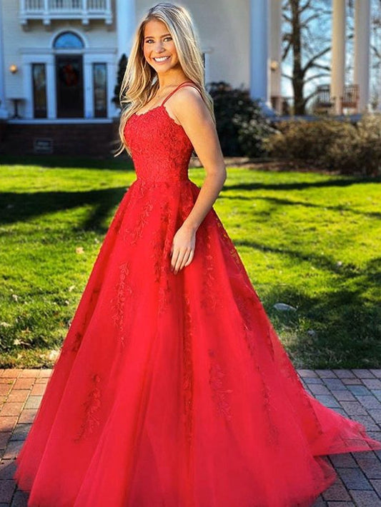 Red Lace Prom Dress Long, Formal Dress, Evening Dress, Pageant Dance Dresses, School Party Gown, KB0722