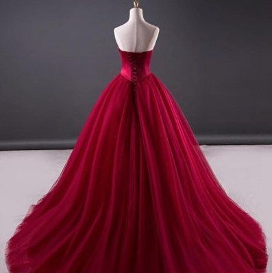 Burgundy Prom Dress, Evening Dress ,Winter Formal Dress, Pageant Dance Dresses, Graduation School Party Gown, PC0211 - Promcoming