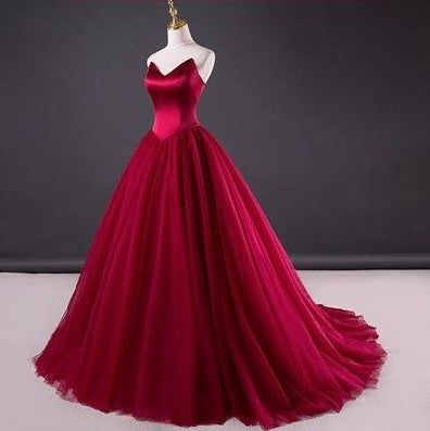 Burgundy Prom Dress, Evening Dress ,Winter Formal Dress, Pageant Dance Dresses, Graduation School Party Gown, PC0211 - Promcoming